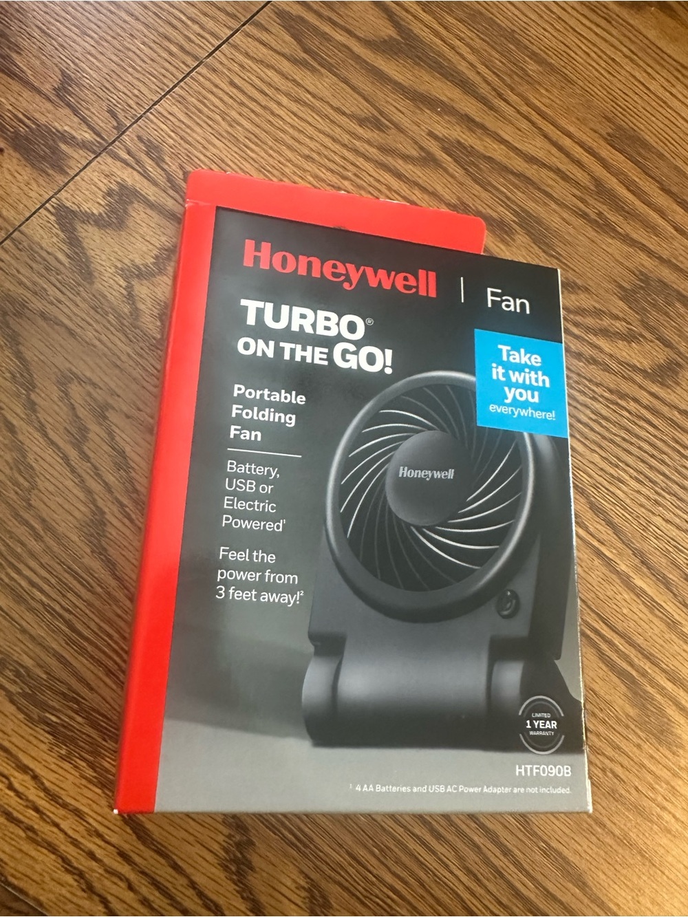 Honeywell Turbo On The Go! Portable Folding Fan — Black